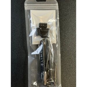 Lincoln Keychain and Valve Stem Caps Set Black Leather Carabiner Logo 5pc JB4
